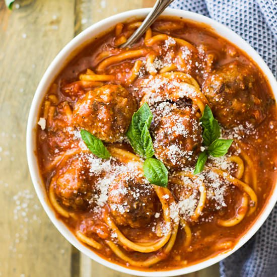 Spaghetti and Meatball Soup
