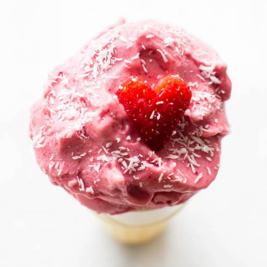 Raspberry Coconut Blender Ice Cream