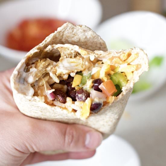 Chicken Rice and Bean Burritos
