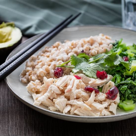 Healthy sprouted oats grouts salad