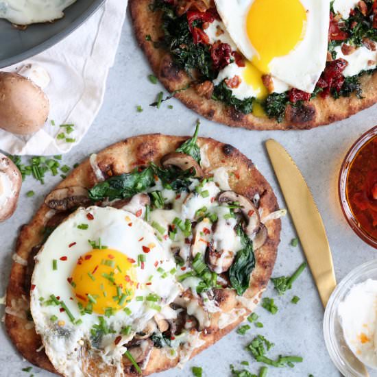 Breakfast Naan Pizzas 2 Ways