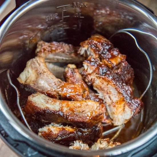 Pressure Cooker Apricot BBQ Ribs