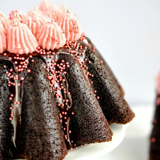 Raspberry Cassis Chocolate Cake