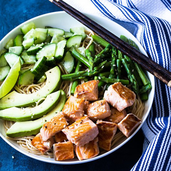 Salmon Noodle Bowls
