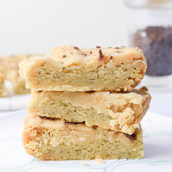 Mint Shortbread with Coffee Glaze