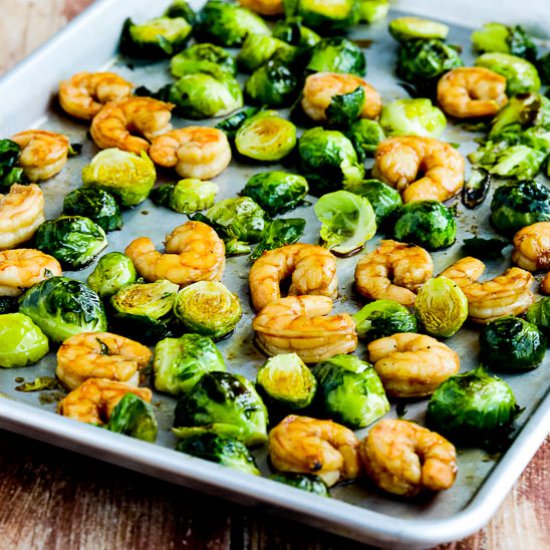 Roasted Shrimp and Brussels Sprouts