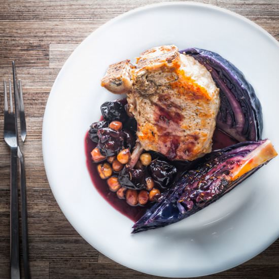 InstantPot Pork Chop & Red Cabbaage