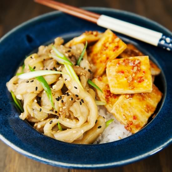 Steamed Eggplant with Green Onions