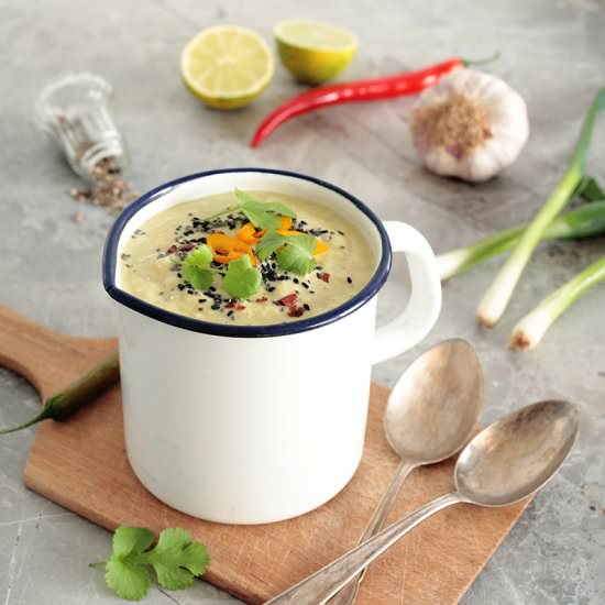 Raw Corn and Avocado Soup