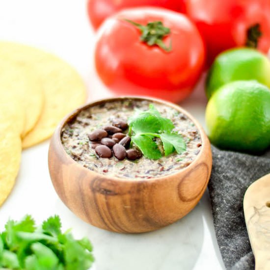 Homemade refried Black Beans
