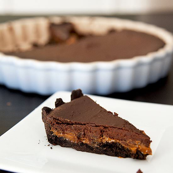 Chocolate dulce de leche tart