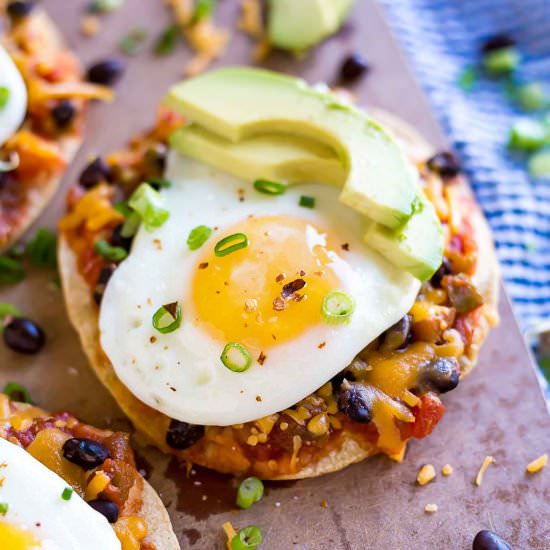 Super Easy Baked Breakfast Tostadas