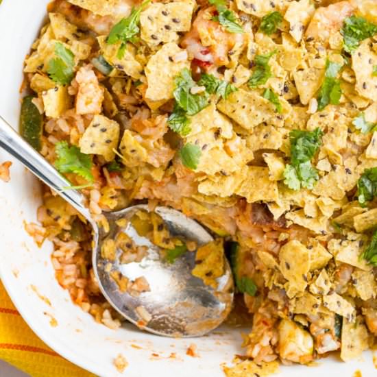 Healthy chicken taco casserole