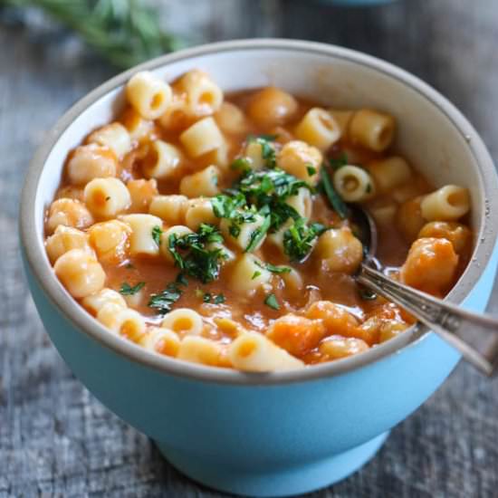 Chickpea and Pasta Soup