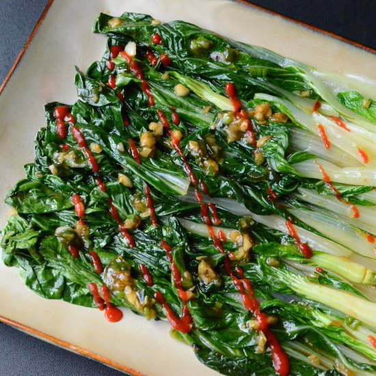 Salty Sweet Spicy Heat Bok Choy