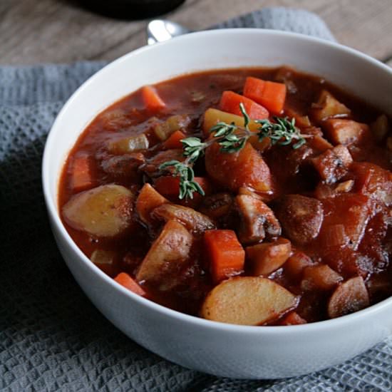 Mushroom Potato Stew with Dark Beer