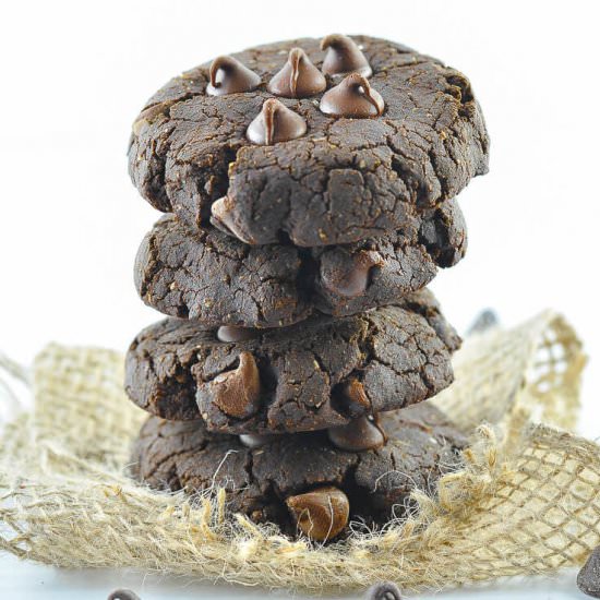 Fudgy Double Chocolate Chip Cookies