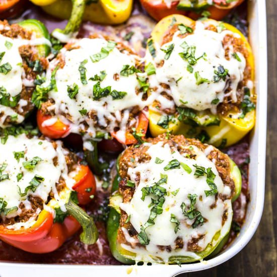 Quinoa Lasagna Stuffed Peppers