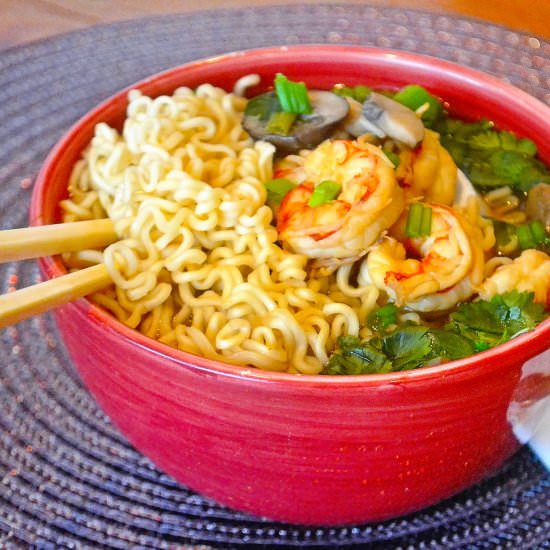 Miso Shrimp Soup with Ramen