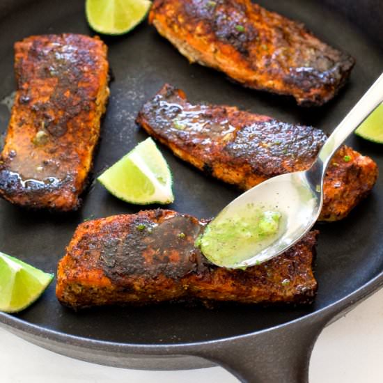 Blackened Salmon with Lime Butter