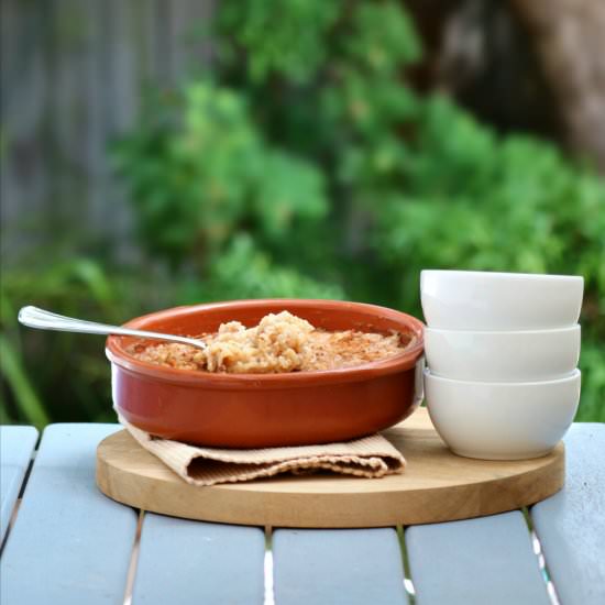 Healthy Vegan Baked Rice Pudding