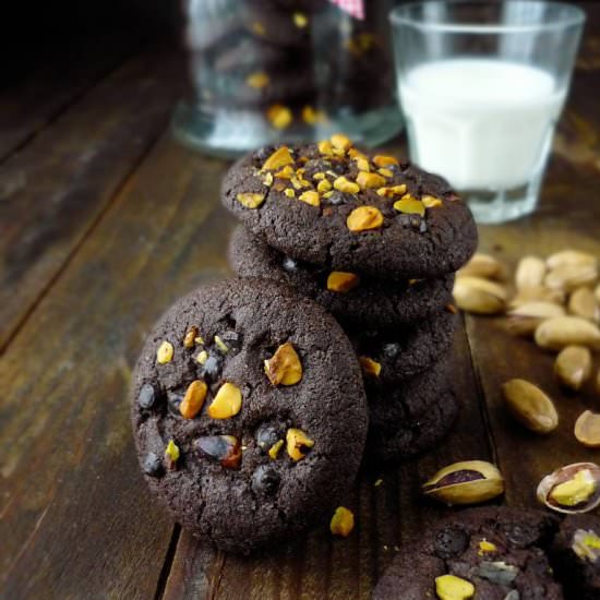 Double Chocolate Pistachio Cookies