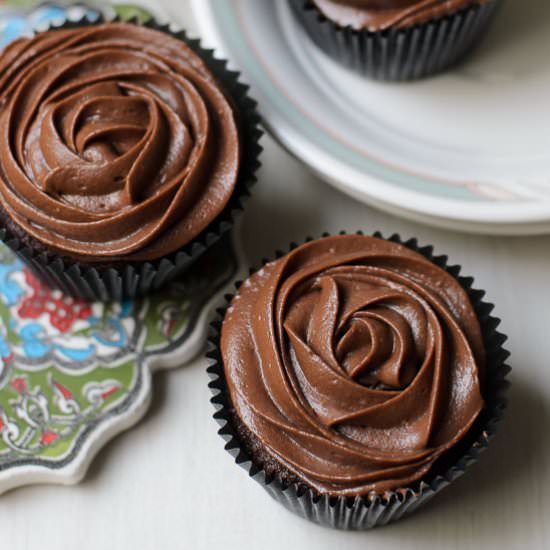 Sour Cream Chocolate Cupcakes