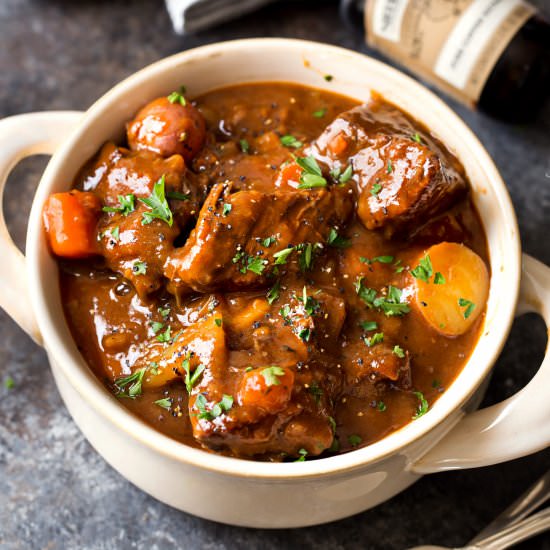 Guinness and Coffee Irish Beef Stew