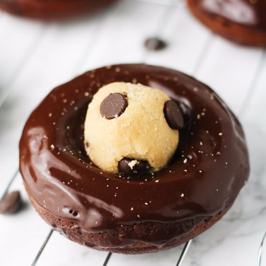 Chocolate Cookie Dough Donuts