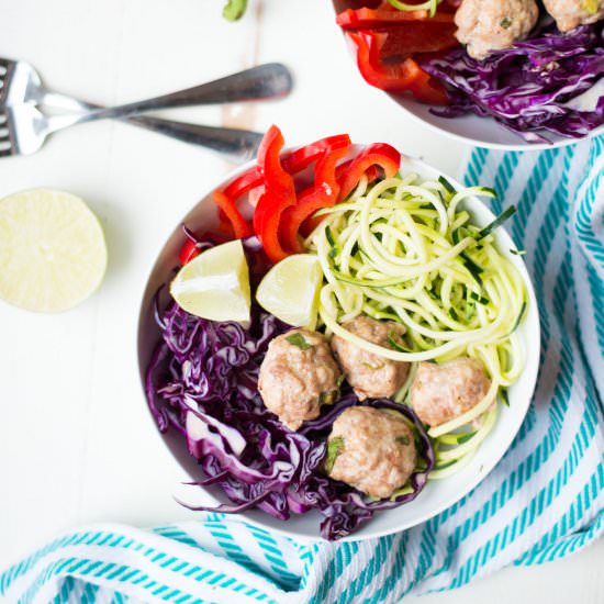 Southwest Zoodle Bowls & Meatballs