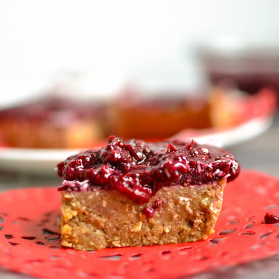 No Bake Almond Bars with Chia Jam