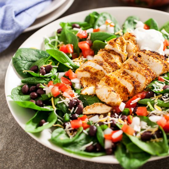 Chicken Spinach Taco Salad