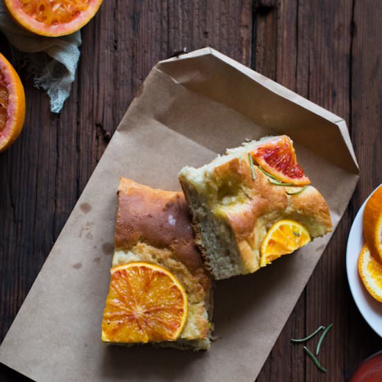 Blood Orange Sweet Focaccia