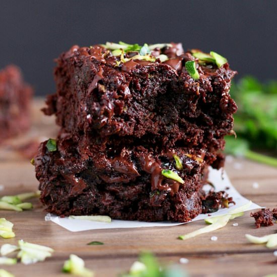 Double Chocolate Zucchini Brownies