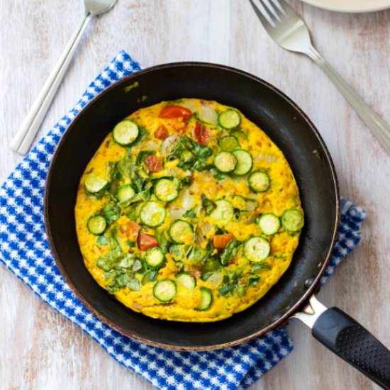 Vegan Zucchini Spinach Frittata