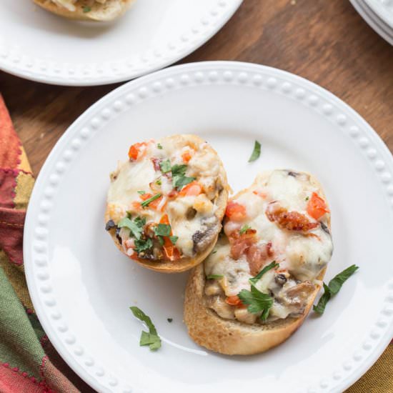 Chicken Mushroom Alfredo Canapes