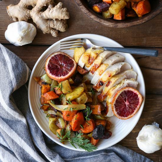 Orange Turmeric Whole Roast Chicken