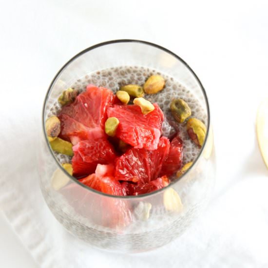 Blood Orange Pistachio Chia Pudding