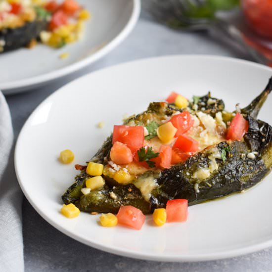 Baked Vegetarian Chile Rellenos