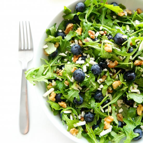 Blueberry Walnut Arugula Salad