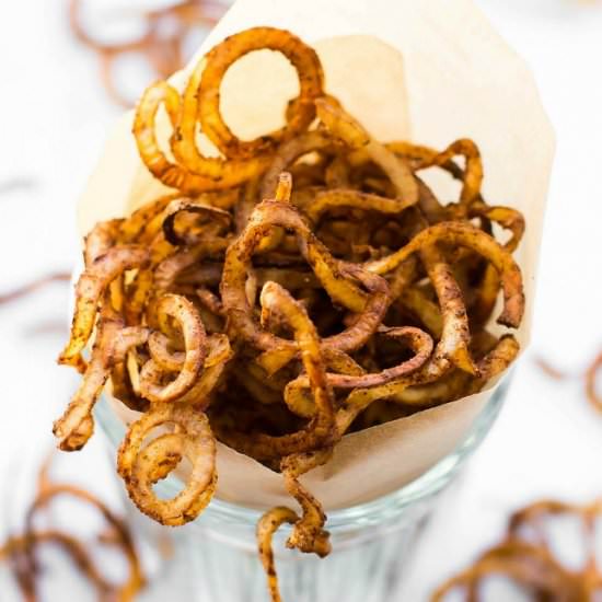 Oil Free Baked Curly Fries
