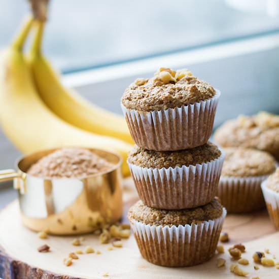 Vegan Banana Bran Muffins