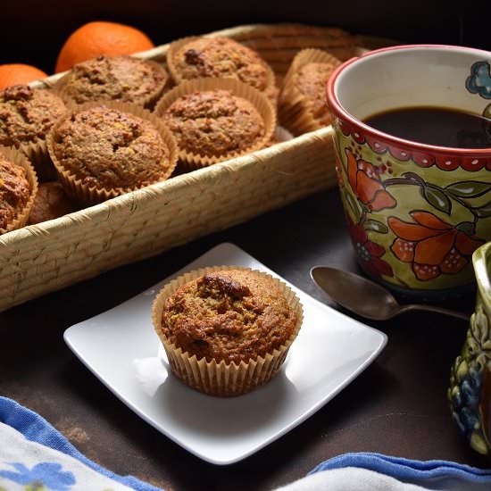 Whole Grain Orange Date Muffins