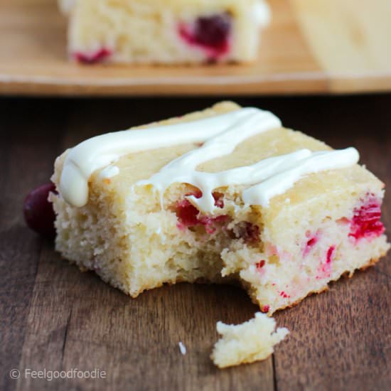 White Chocolate Lemon Cranberry Cake