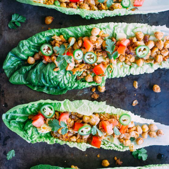 Taco Chickpea Lettuce Wraps