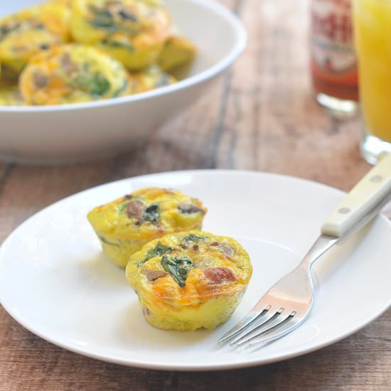Bacon Spinach Mushroom Egg Muffins