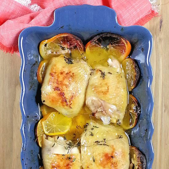 Roasted Chicken with Blood Oranges