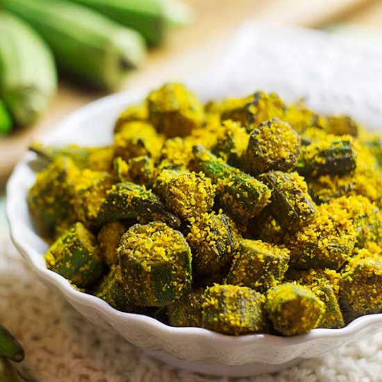 Spiced Crispy Okra | Non-slimy