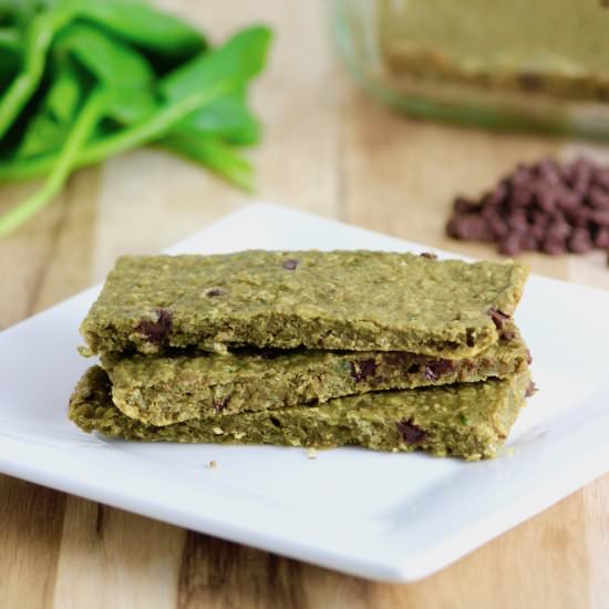 Chewy Spinach Peanut Butter Bars