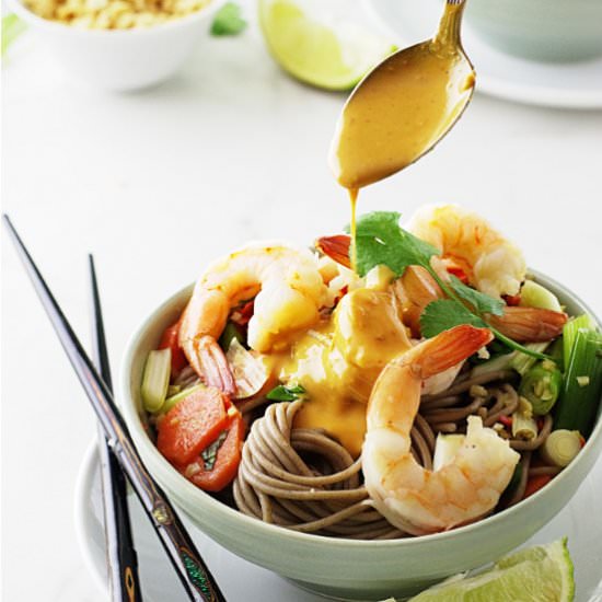 Soba Noodle Shrimp Bowl